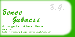 bence gubacsi business card